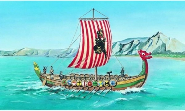 Vikingská loď DRAKKAR – model 1:60