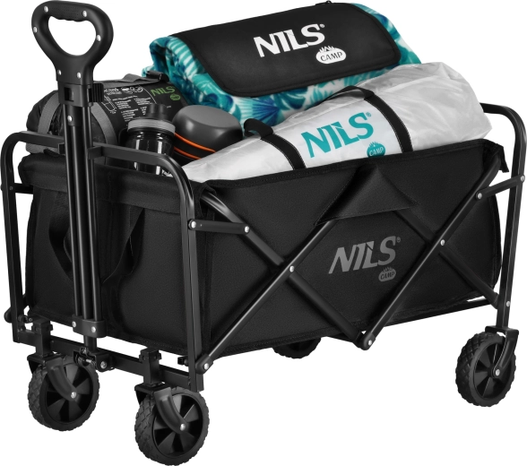 Skládací kempingový vozík NILS Camp, černý