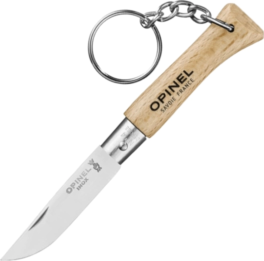 Opinel N°04 Inox kapesní nůž na klíče, bukové dřevo 5 cm