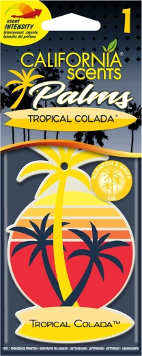 Závěsná vůně do auta California Scents Palm Tropical Colada