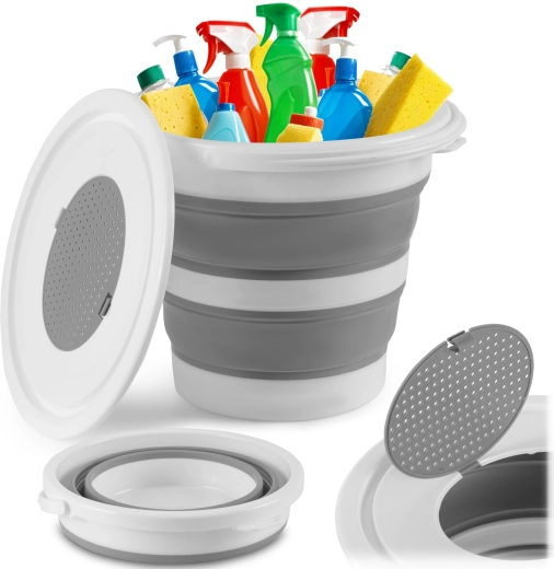 Skládací silikonové vědro s víkem 10 l Massido