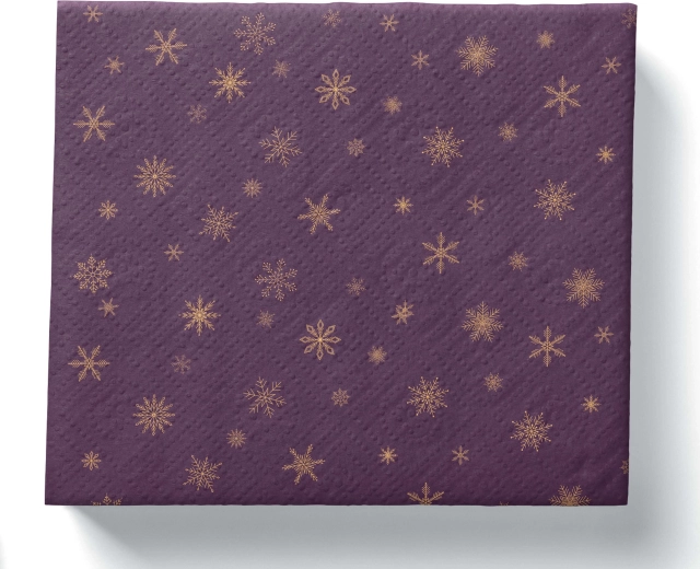Vánoční papírové ubrousky tmavě fialové 3vrstvé 33 × 33 cm