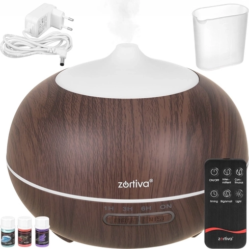 Zortiva ultrazvukový aroma difuzér a zvlhčovač vzduchu 400 ml s dálkovým ovládáním