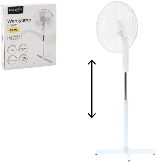 Stojanový ventilátor bílý 45 W