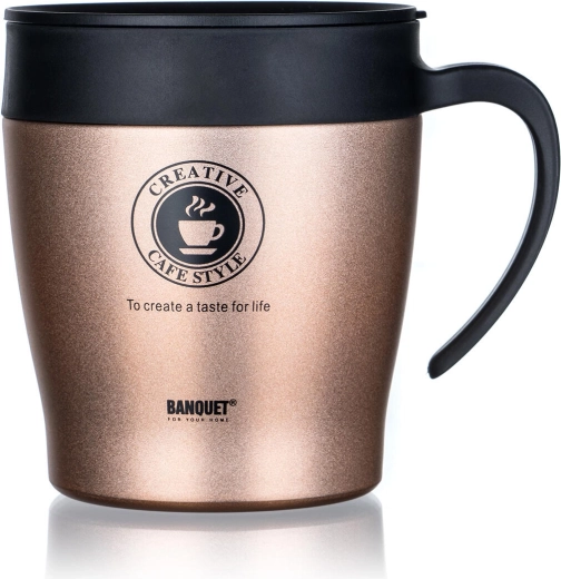 Termohrnek TAZZA 330 ml hnědá metalíza