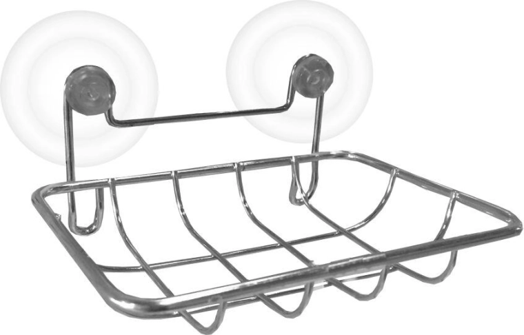 Závěsná obdélníková mýdlenka 13 × 9 cm, chrom