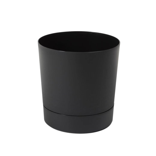 Květináč s podmiskou Aura 20 cm černý mat