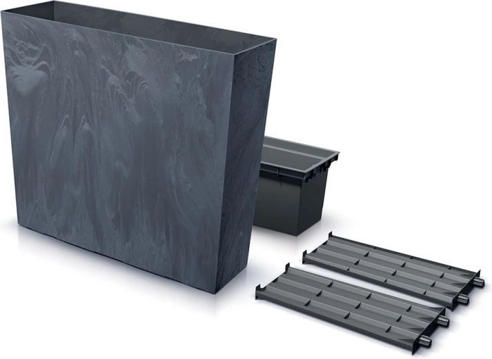 Vysoký truhlík s vložkou URBI CASE Beton Effect T 77 cm antracit