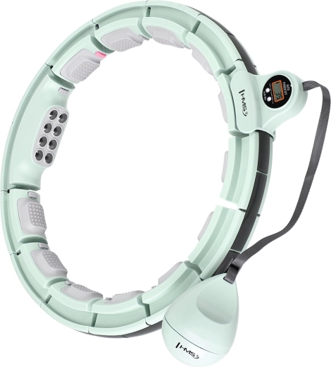 Masážní hula hoop se závažím, magnety a počítadlem HMS HHM13 – zelený