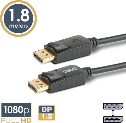 Kabel DisplayPort na DisplayPort 1.2, 1,8 m, černý