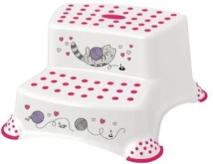 Dětský dvojschůdek s protiskluzem CAT, bílý 40,5 × 37 × 21 cm