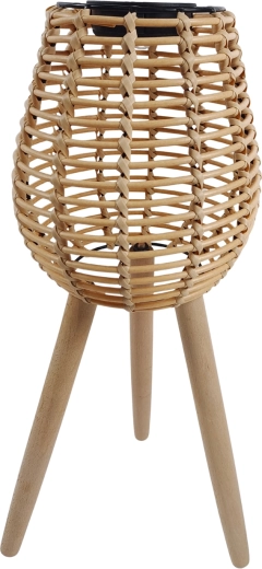 solární ratanový lampion na dřevěných nohách 52 cm led