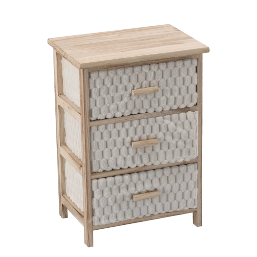 Komoda se 3 látkovými zásuvkami 40 × 29 × 58 cm