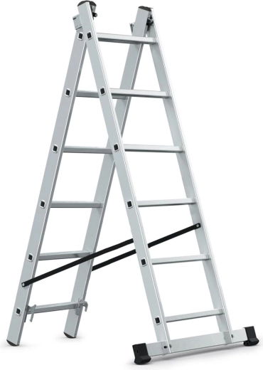 Hliníkový dvoudílný žebřík 2×6 příček HOME