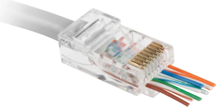 Průchozí modulární zástrčka RJ45 8P8C Cat.5e