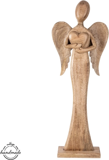 Dřevěný anděl z mangového dřeva, 108 cm