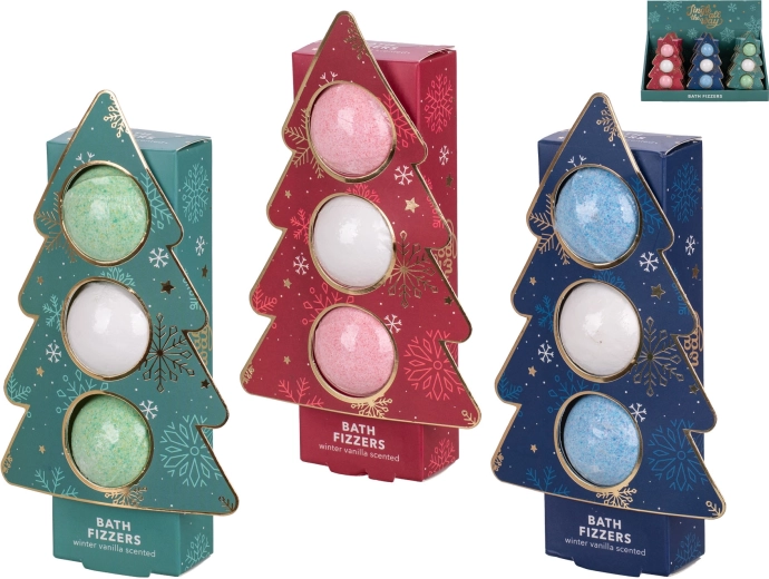 Vánoční dárková sada šumivých bomb do koupele