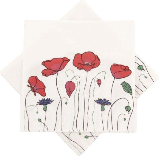 Papírové ubrousky Mák 33 × 33 cm, 20 ks