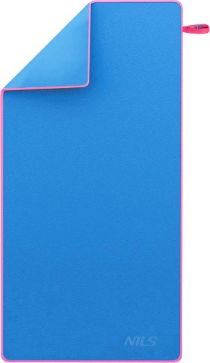 Rychleschnoucí ručník z mikrovlákna NILS, modro‑růžový