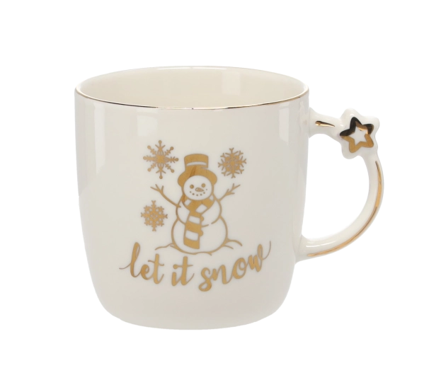 Porcelánový vánoční hrnek 360 ml s motivy Let it Snow