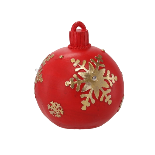 Vánoční červená baňka s LED osvětlením 16,5 cm