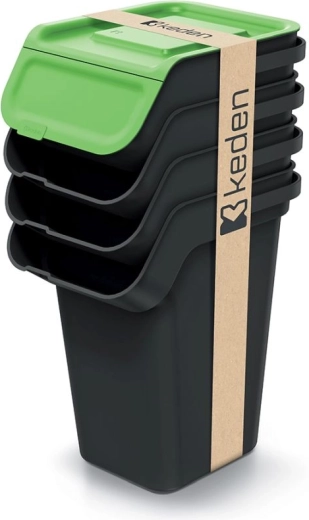 Sada třídicích košů na odpad 4×25 l s uhlíkovým filtrem KADDI Q SET