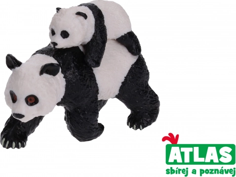 Figurka panda s mládětem 8 cm