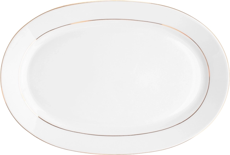 Oválný servírovací půlmísek MariaPaula klasyka zlatá linie 28 cm