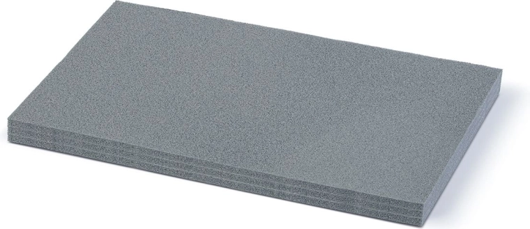 Třívrstvá pěnová vložka do kufru 47,5 × 28,5 × 3 cm, šedá