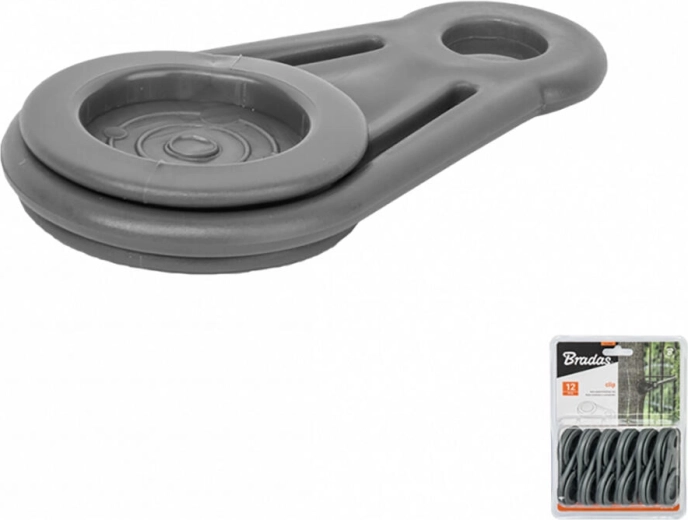 Upínací klip s očkem a rukojetí, plast, 12 ks