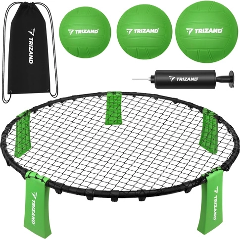 Trizand roundnet – mini volejbalový set 90 cm se 3 míči a pumpičkou