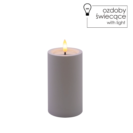 LED svíčka bílá 7 × 12,5 cm s blikajícím plamenem