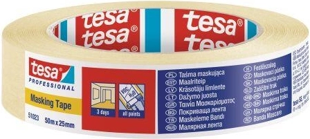Krepová maskovací páska 25 mm × 50 m žlutá Tesa