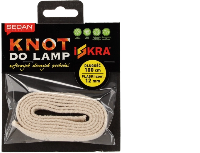 Plochý knot do naftových a olejových lamp 12 mm