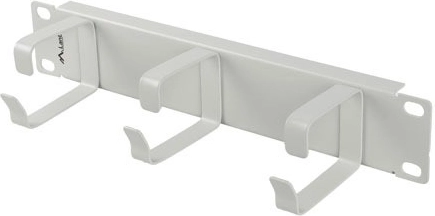 Organizér kabelů 10" s 3 kovovými držáky typ B, šedý