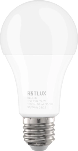 LED žárovka RETLUX RLL 606 A60 E27 12 W teplá bílá