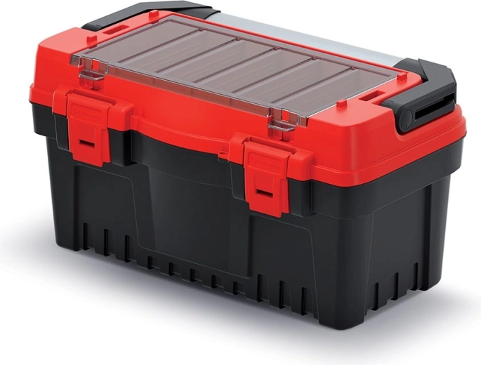 Kufr na nářadí EVO s kovovým držadlem, 476 × 260 × 256 mm, červený