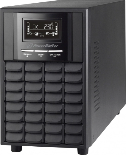 PowerWalker line-interactive UPS 1500 VA s čistou sinusovkou, AVR, LCD, USB a RS-232, 3× PL 230 V, EPO