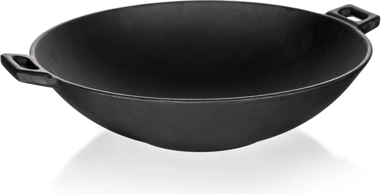 Litinový wok 36,5 cm EXCELLENT, černý