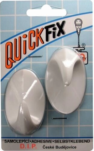 Samolepicí oválné háčky bílé (2 ks)