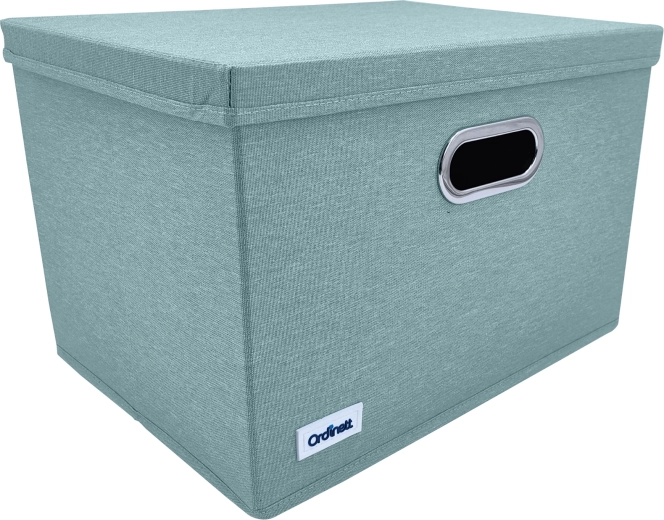 Mátový textilní organizér do skříně s víkem 40,5 × 30,5 × 26,5 cm