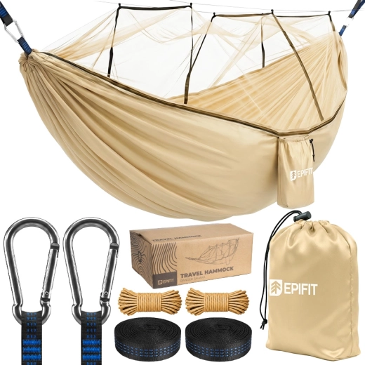 Ranger turistická houpací síť s moskytiérou sahara