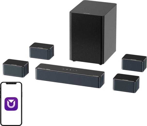 Ultimea Poseidon D80 Boom soundbar se subwooferem a 4 satelity (7.1, Dolby Atmos)