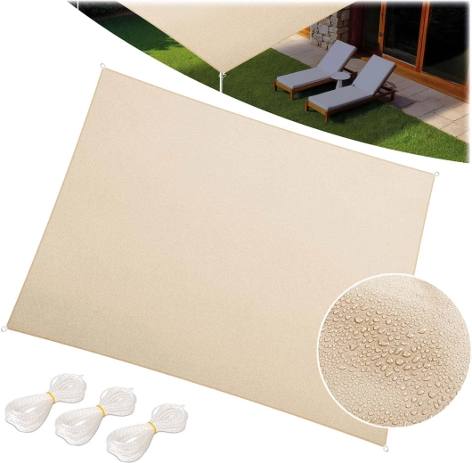 Obdélníková stínící plachta 3 × 4 m béžová