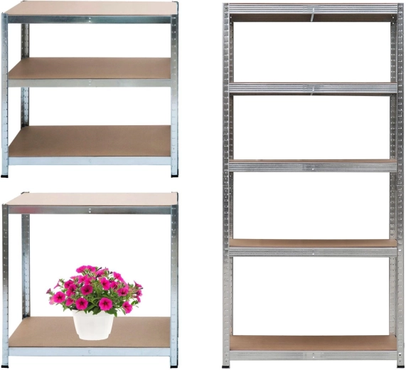 Regál magazínový kovový 2v1, 5 polic 180 × 90 × 40 cm