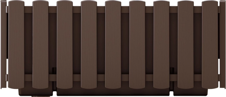 Plastový truhlík s plotovým designem 38 cm – hnědý