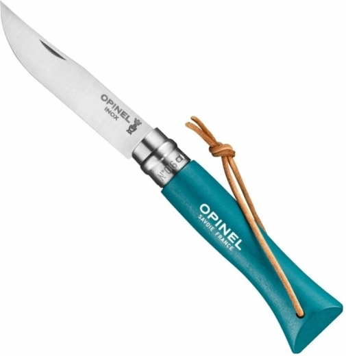 Opinel N°06 Trekking kapesní nůž, tyrkysová, bukové dřevo, 7 cm