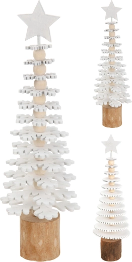 Dřevěná vánoční dekorace – bílý stromek 25 cm