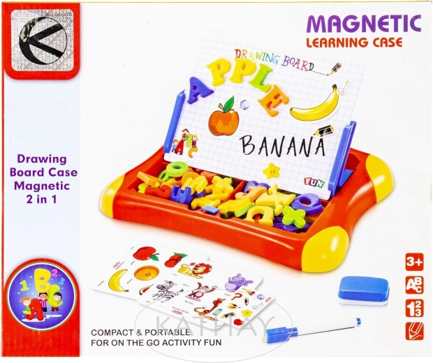 Magnetická tabulka 2 v 1 – písmenka a zvířátka - 1 kus