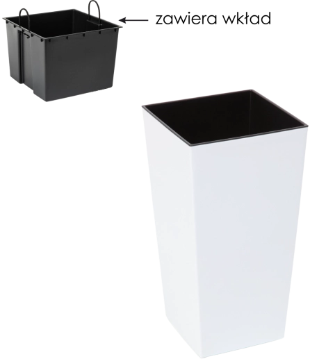 Květináč Finezja s vložkou 19 × 19 cm bílý